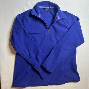 Lands’ End Polartec Quarter Zip Fleece Pullover Blue XS Petite